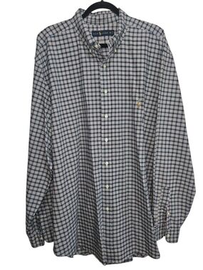 RALPH LAUREN Plaid Collared Shirt Button Front Long Sleeve Men's 2XL T Tall